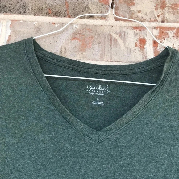 Isabel Maternity Green Shirred Short Sleeved Top - Picture 4 of 6